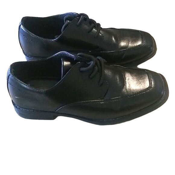 Sonoma Boys Black Leather Lace-Up Dress Shoes Size 2 - Picture 4 of 8